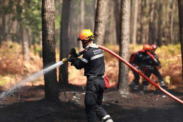 France, forest fires near Bordeaux
