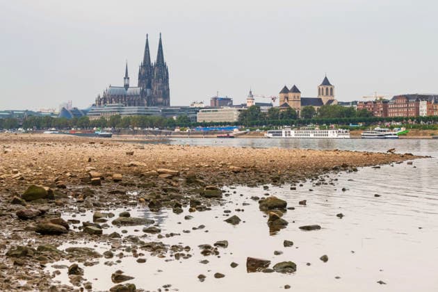 North Rhine-Westphalia, low water levels on the Rhine