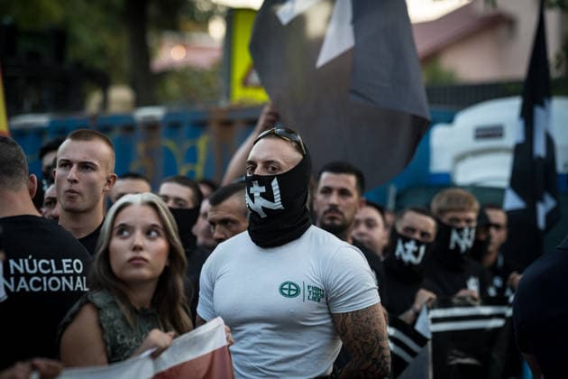 Spain: Far-right extremists demonstrate against migration in Madrid