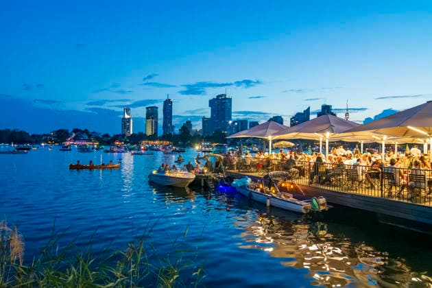 Austria, Alte Donau Light Festival in Vienna