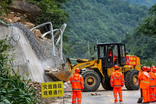 China, landslide in Longnan