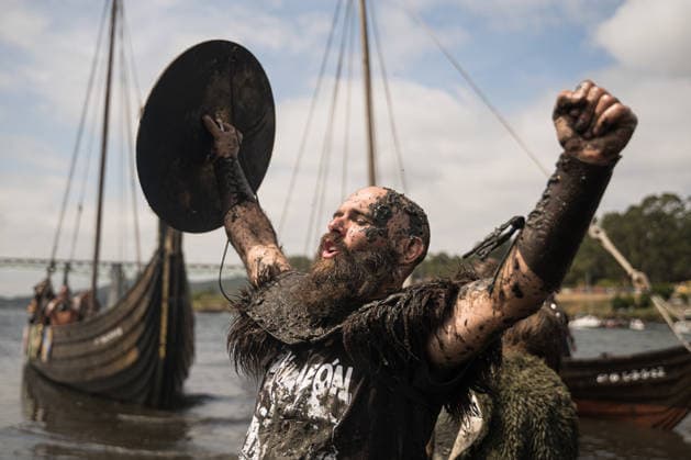 Spain, Viking landing ceremony in Pontevedra