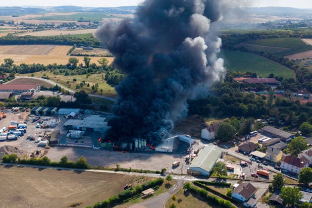 Rhineland-Palatinate, major fire in Sprendlingen