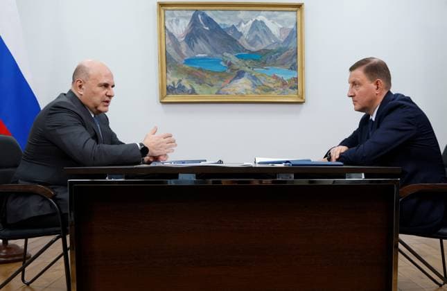 Russia: Prime Minister Mikhail Mishustin meets Andrei Turchak in Gorno-Altaysk