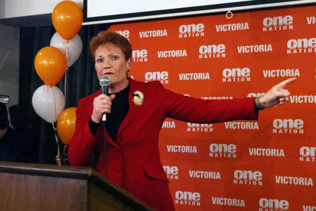 Australia, Pauline Hanson’s One Nation party – press conference in Hawthorn, near Melbourne