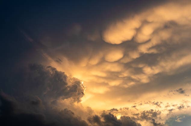 Bavaria, evening sky over Pfaffenhofen