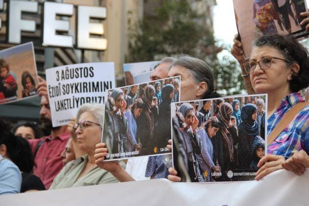 Turkey: Demonstration in Izmir to mark the anniversary of the genocide against the Yazidis