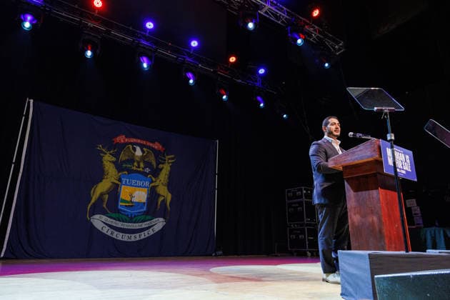 USA, Abdul El-Sayed at an election party in Detroit, Michigan