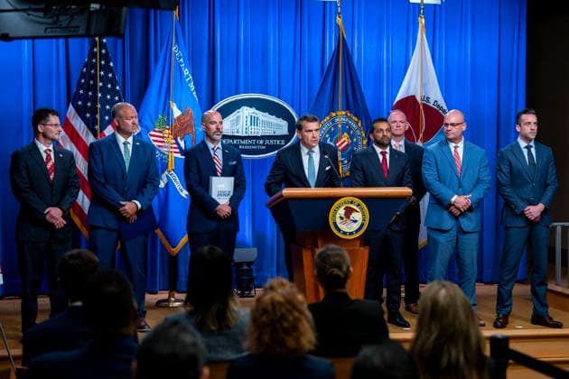 USA, press conference at the Department of Justice in Washington on the fight against the CJNG cartel