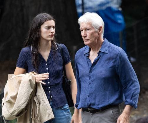 Celebrity: Richard Gere and Diana Silver on the set of *Asymmetry* in New York