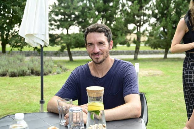 Celebrity: Felix Neureuther filming the ARD documentary *UnsereKinder* in Meuselwitz