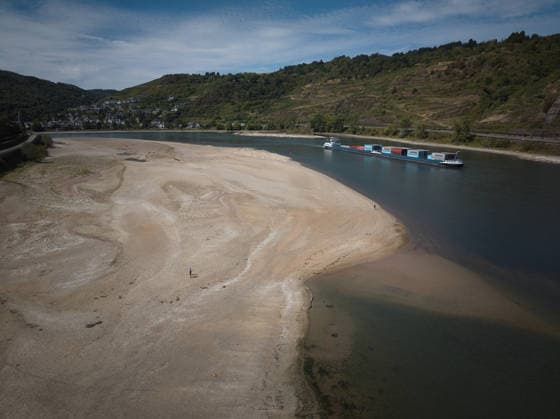 Rhineland-Palatinate, Low water levels on the Rhine at Oberwesel