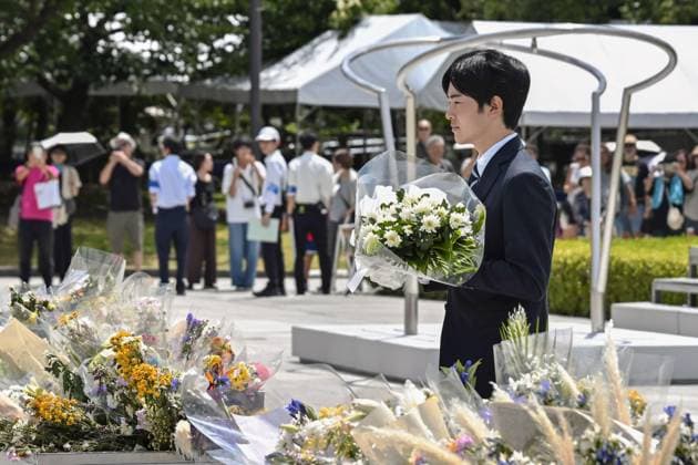 Royals: Prince Hisahito of Japan visits the Peace Park in Hiroshima
