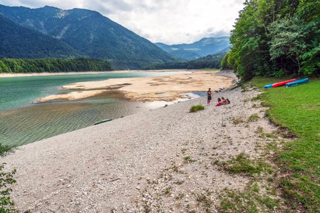 Bavaria: Water levels in the Sylvenstein reservoir have fallen significantly due to the ongoing drought