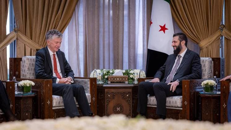 Syria: Ahmad al-Sharaa welcomes Jonathan Powell to Damascus