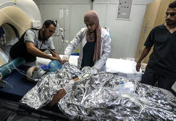 The Middle East conflict, Gaza, treatment of the wounded in Khan Yunis