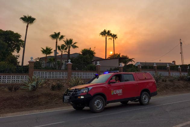 Spain, wildfire in Niebla, Huelva province