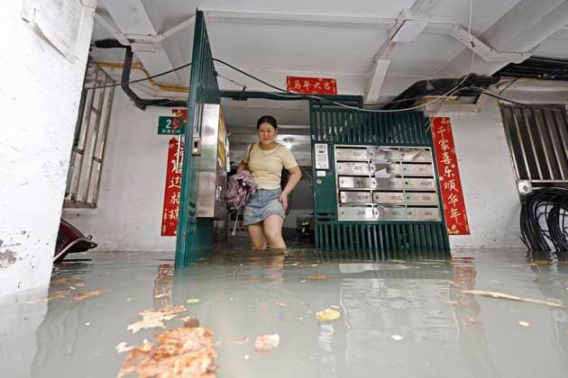 China: Flooding in Shanghai following Typhoon Dolphin