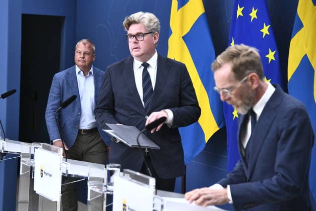 Sweden, press conference on combating crime and maintaining public safety at sporting events in Stockholm