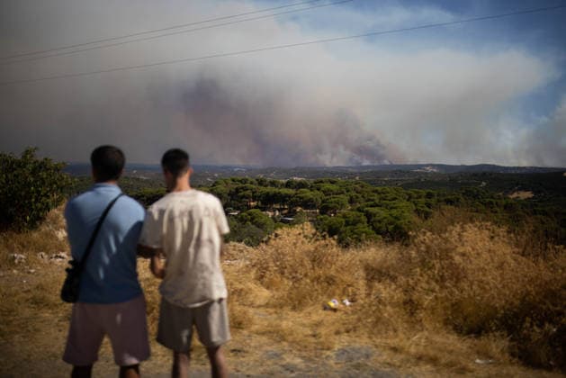 Spain, wildfire in Niebla, Huelva province