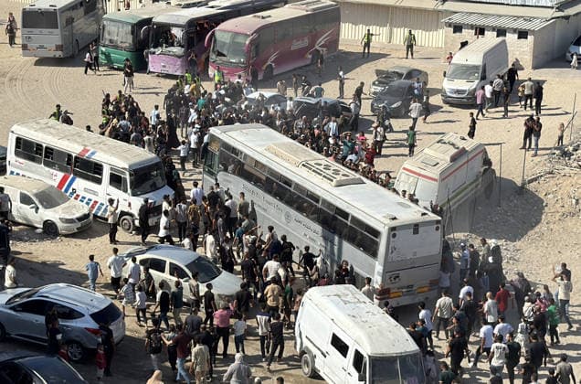 Middle East conflict, Gaza, release of Palestinian prisoners from Israeli custody in Khan Yunis