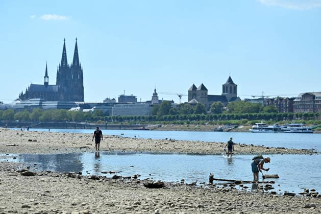 North Rhine-Westphalia, Low water levels in the Rhine in Cologne