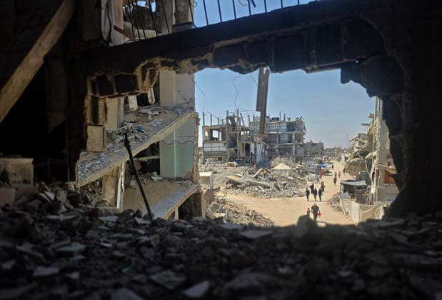 Middle East conflict, Gaza, damage following Israeli air strike on Khan Younis