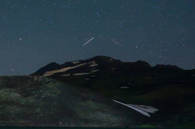 Armenia, the Perseids over Mount Aragats