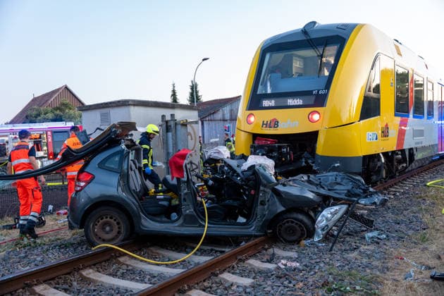 Hesse: Collision between a car and a train in Reichelsheim
