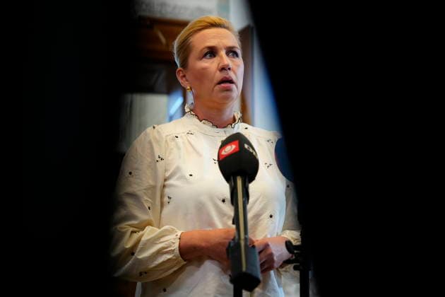 Denmark: Mette Frederiksen speaks to the media ahead of a parliamentary session in Copenhagen