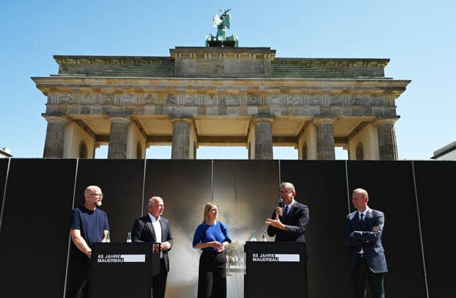Berlin: Commemoration and installation to mark the 65th anniversary of the construction of the Berlin Wall