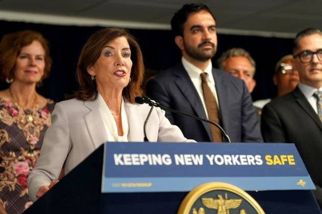 USA, press conference on measures to tackle ICE abuses in New York