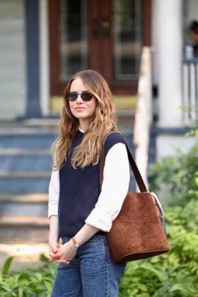 Celebrity: Emma Stone and Tim Robbins on set filming *Catch* in New York