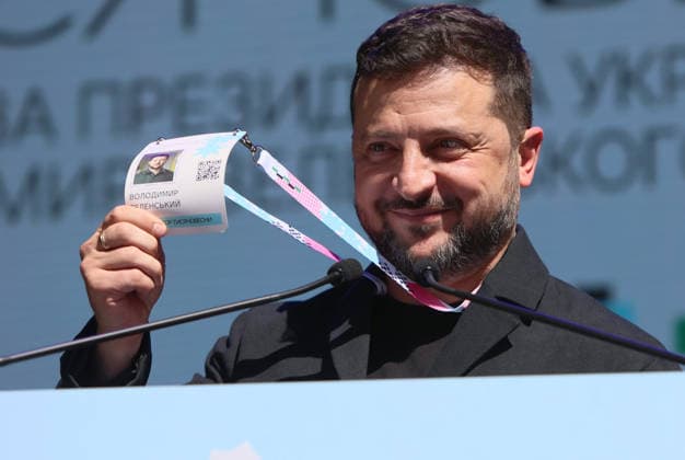 Ukraine: Volodymyr Zelenskyy attends the final selection round of the Tysjatschoswesna initiative in Ivano-Frankivsk