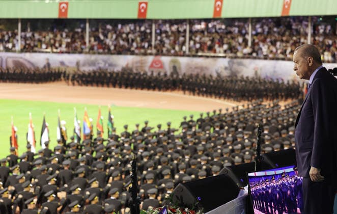 Turkey: President Recep Tayyip Erdogan at the graduation ceremony of the Gendarmerie and Coastguard Academy in Ankara