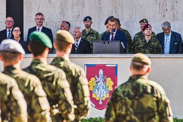 Czech Republic: Andre Babis at the swearing-in ceremony for participants in the Military Academy’s basic training course