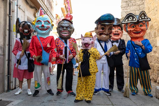 Spain, the Gigantes y Cabezudos parade in Valladolid