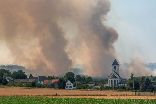 North Rhine-Westphalia, forest fire in the district of Düren