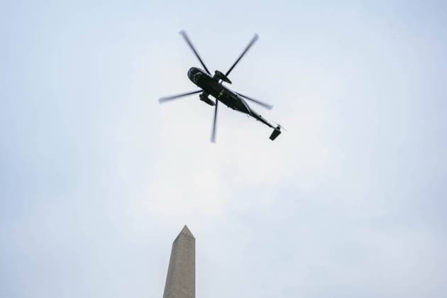 USA: Marine One arriving at the Ellipse to pick up Donald Trump in Washington