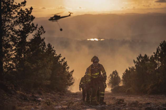 Spain, forest fire in Lousame