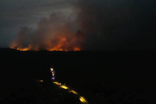 France, wildfires near Luglon
