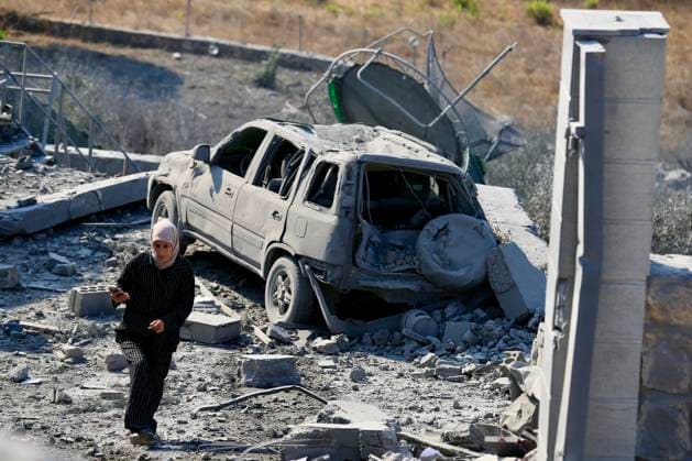 Middle East conflict, Lebanon, damage following an Israeli air strike near Ansar