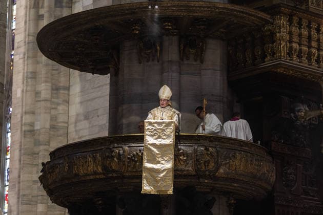 Italy, Assumption of Mary Mass in Milan