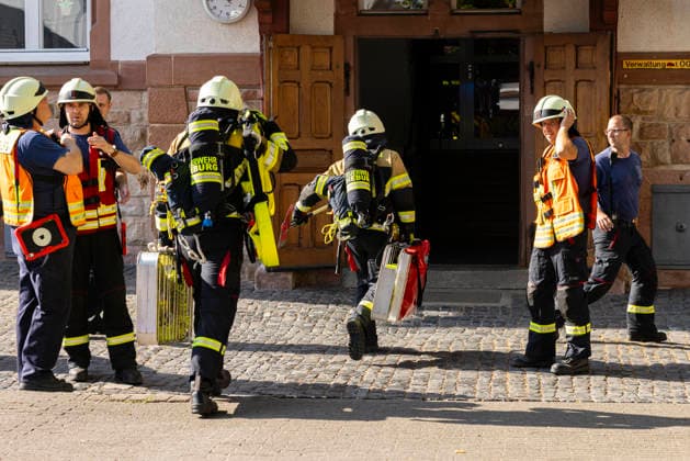 Hesse, large-scale fire service exercise in Dieburg