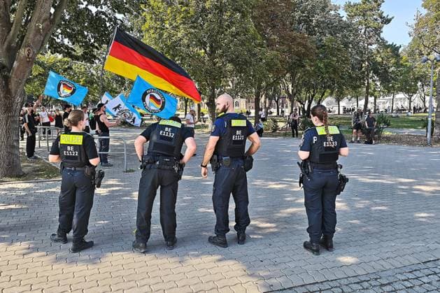 Berlin, Demonstration by the far-right youth group ‘Patriotic Movement’