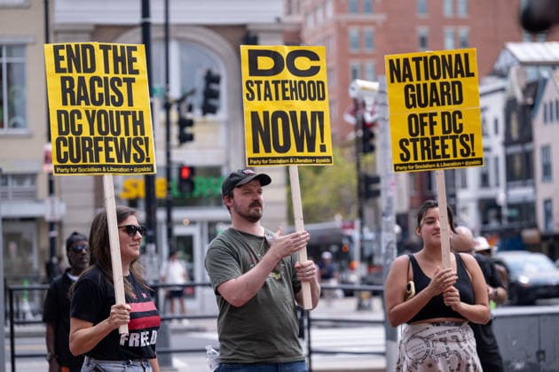 USA: Protest against the deployment of the National Guard in Washington DC