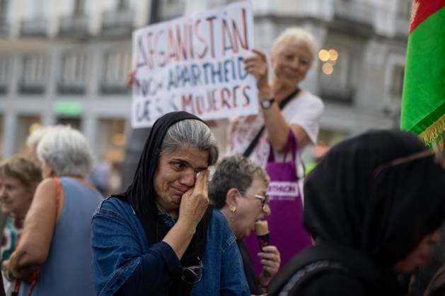 Madrid, rally to mark the fifth anniversary of the Taliban’s takeover of Afghanistan