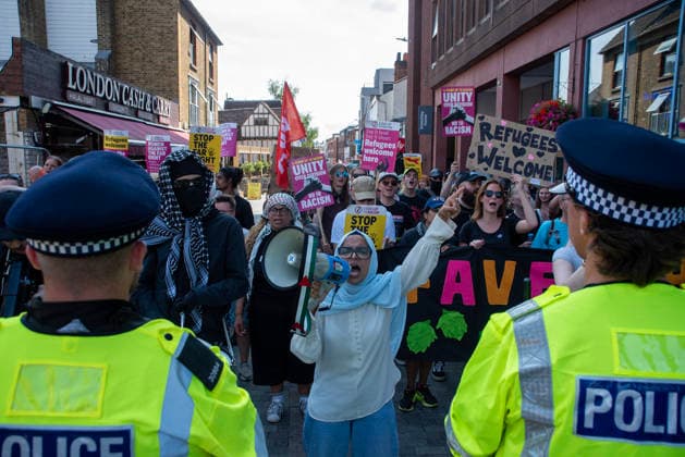 United Kingdom: Britain First demonstration and counter-demonstration in Maidstone