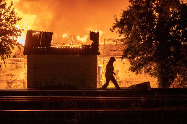 War in Ukraine: Fire on railway tracks following Russian attack on Kyiv