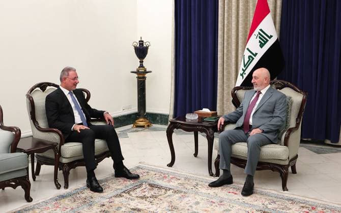 Iraq: President Nizar Amidi welcomes National Security Chief Bassem al-Badri in Baghdad
